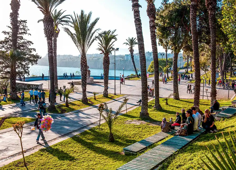 Karaalioglu Park, Antalya, Kaleici, Old Town, green park, city views, gardens, walking paths, family area, nature, Mediterranean, relaxing, famous park, playground, scenic spots